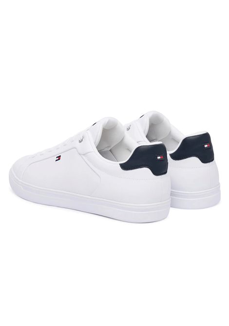 Scarpe tommy Hilfiger Icon Court Light Leather Bianco Nero Uomo TOMMY HILFIGER | Sneakers | FM0FM05946-YBS